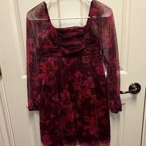 GAP Kids Burgundy Floral Dress